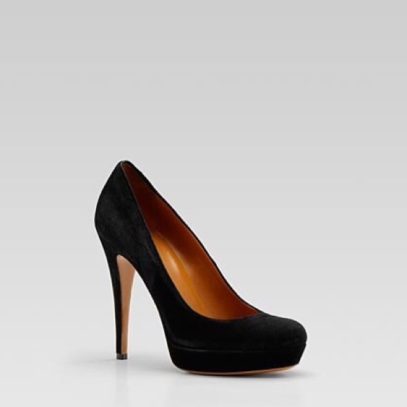 GUCCI Betty Black Platform Suede Round Toe Pumps - Picture 5 of 13